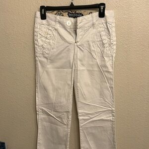 Freestyle Revolution Juniors Women White Straight Leg Pants Jeans Size 3